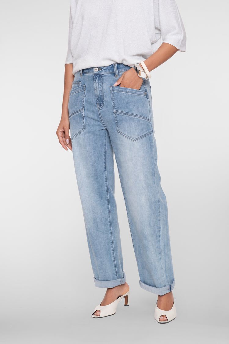 Geisha Jeans mit geradem Bein und markanten Taschendetails