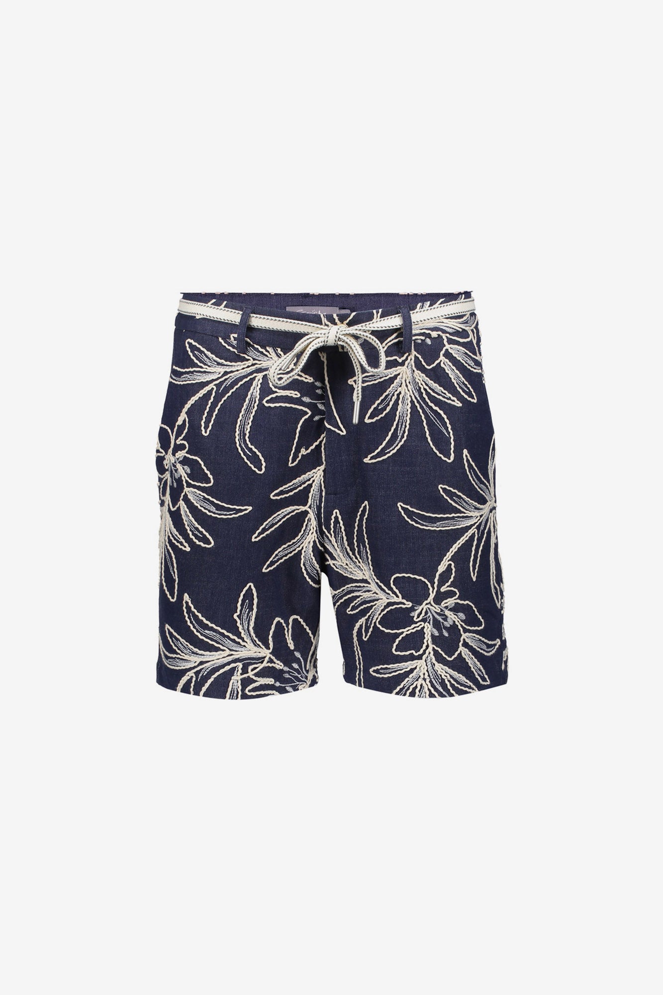 Geisha Shorts mit botanischer Stickerei