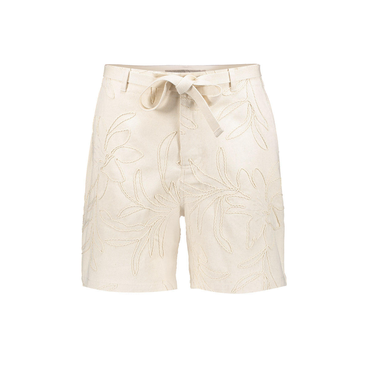 Geisha Shorts mit gesticktem Palmenprint