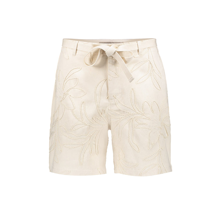 Geisha Shorts mit gesticktem Palmenprint