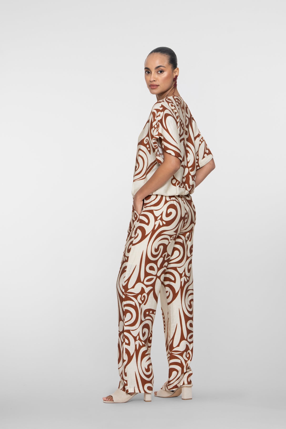 Geisha Top mit Bi-Color Swirlprint – Shop de look