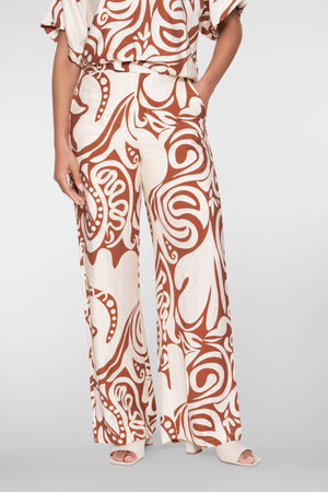 Geisha Pantalon mit Bi-Color Swirlprint