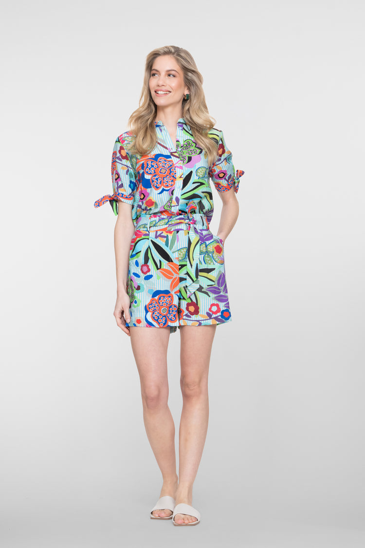 Geisha Sommershorts mit Print und Schleifendetail