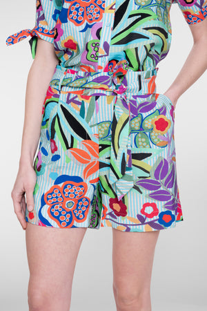 Geisha Sommershorts mit Print und Schleifendetail