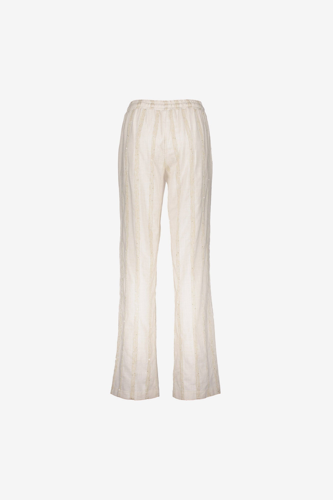 Geisha Hose mit Streifenmuster und subtiler Schimmeroptik