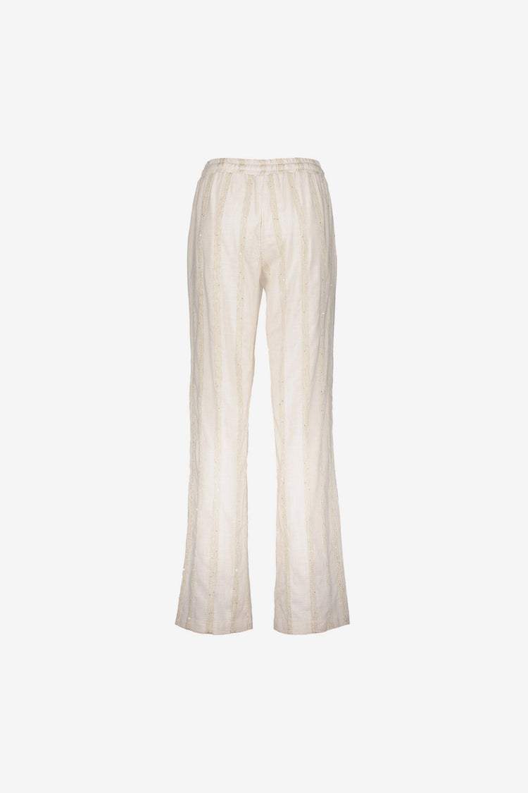 Geisha Hose mit Streifenmuster und subtiler Schimmeroptik