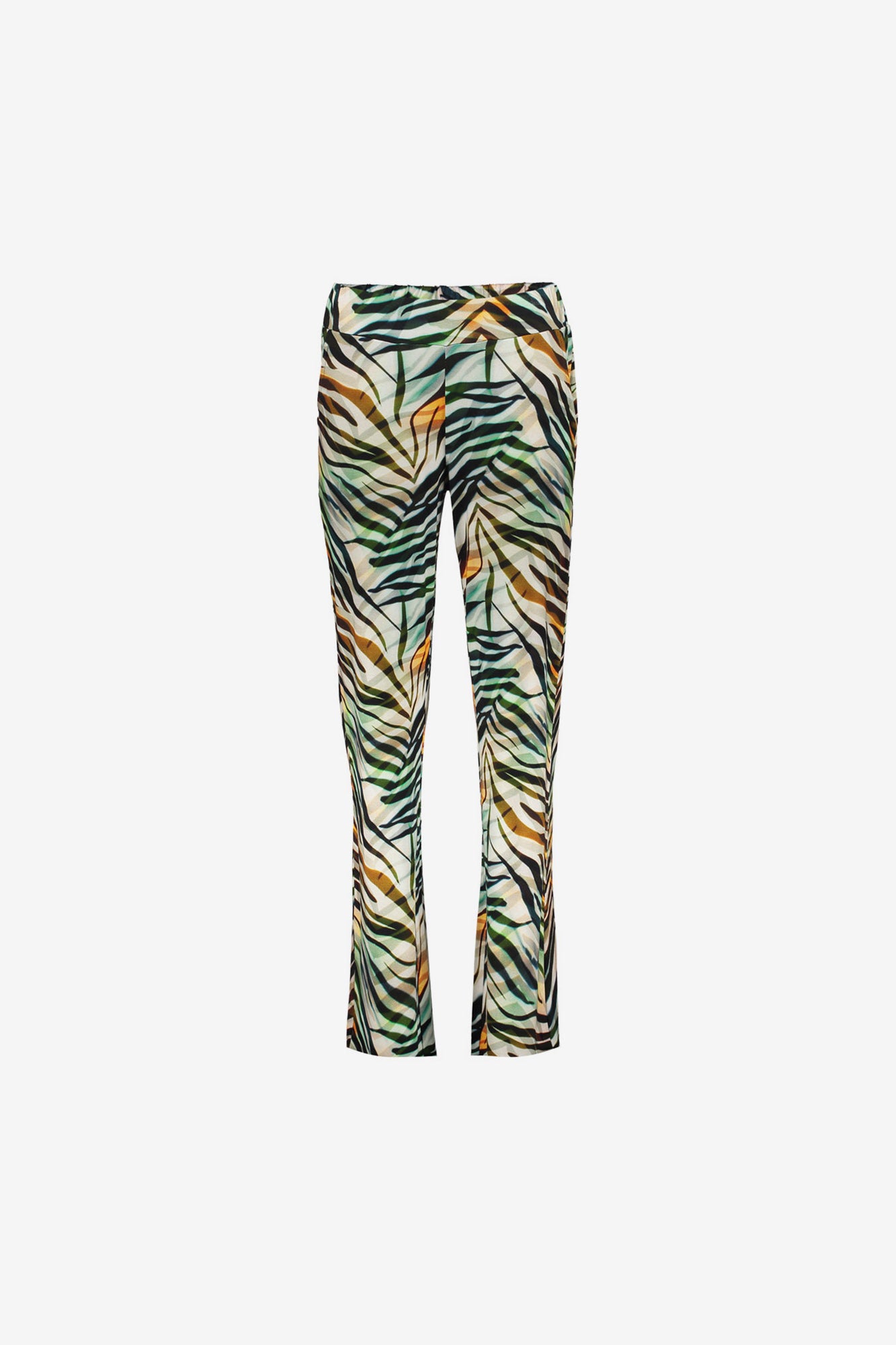 Geisha Hose mit tropischem Print und geradem Bein