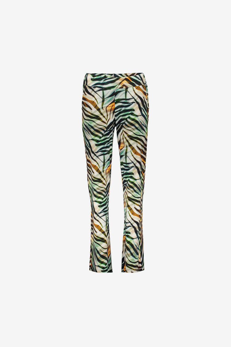 Geisha Hose mit tropischem Print und geradem Bein