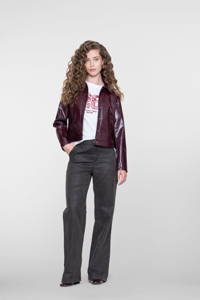 Geisha braune Jeans mit hoher Taille und gerader Passform