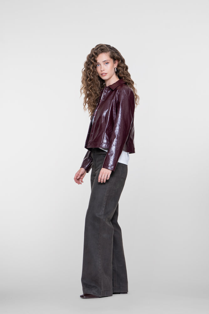 Geisha braune Jeans mit hoher Taille und gerader Passform