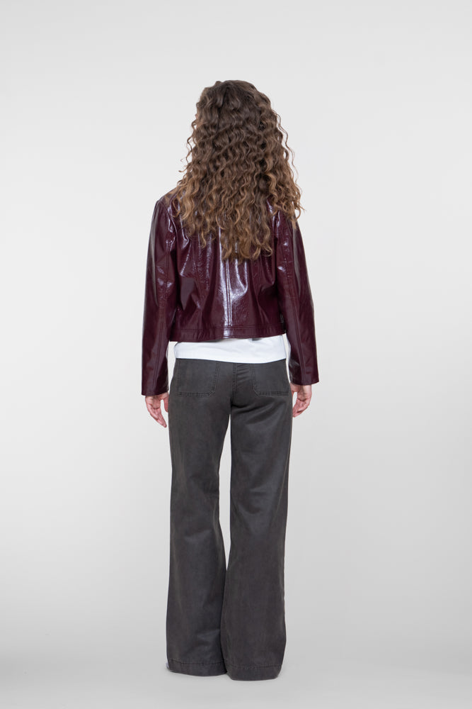 Geisha braune Jeans mit hoher Taille und gerader Passform