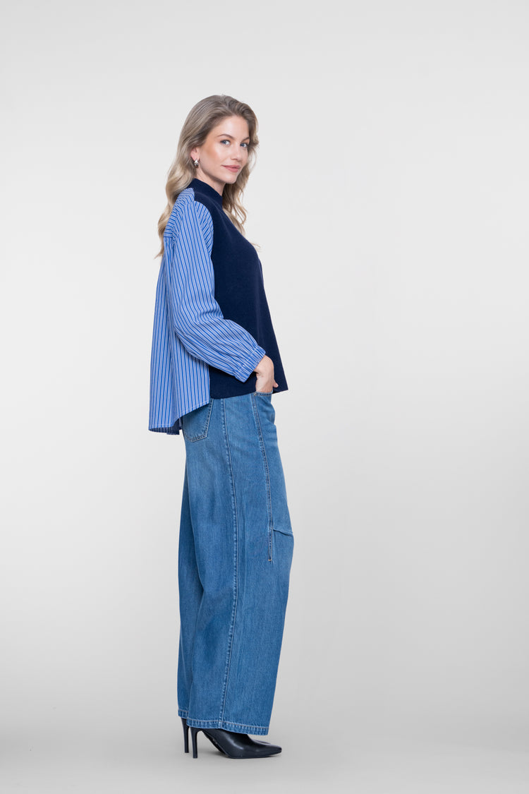 Geisha Damen Wide Leg Jeans mit hoher Taille