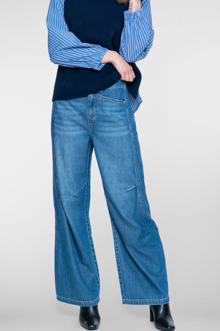 Geisha Damen Wide Leg Jeans mit hoher Taille