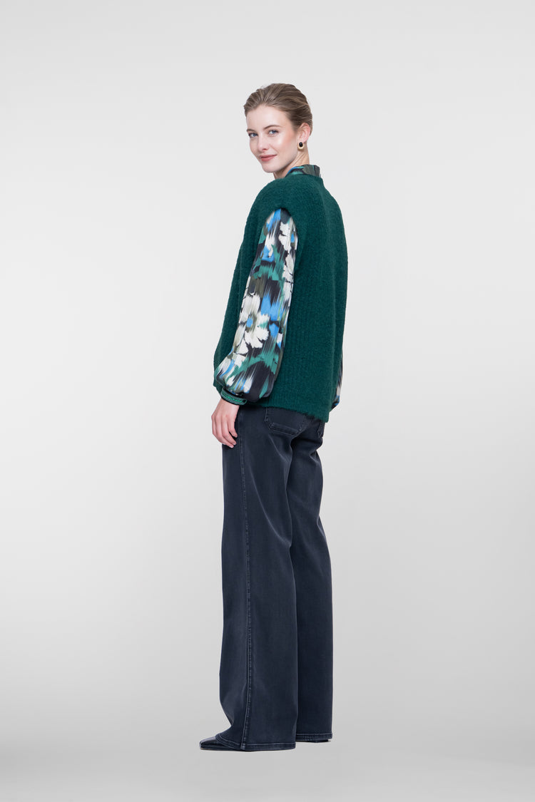 Geisha Wide Leg Jeans mit Kordeldetail und bequemem Bund