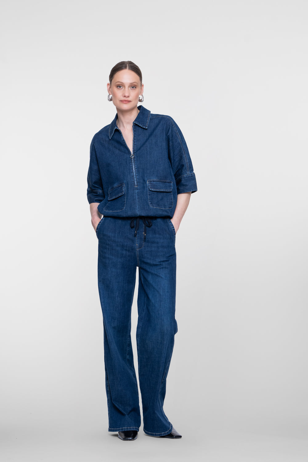 Geisha Denimbluse mit Boxy Fit – Shop de look