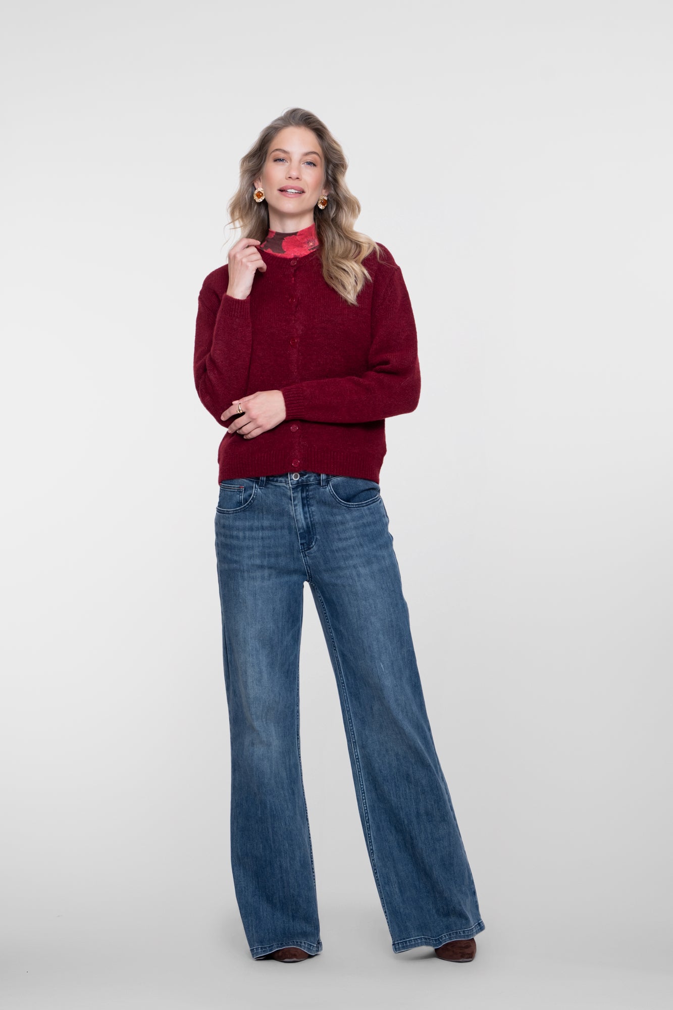 Geisha Wide Leg Jeans mit hoher Taille