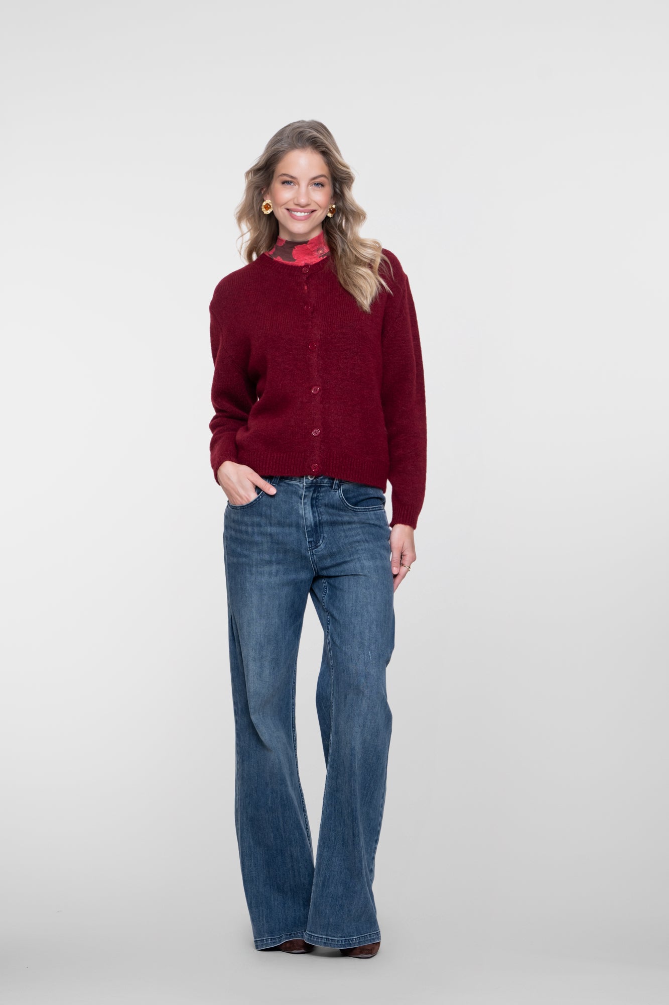 Geisha Wide Leg Jeans mit hoher Taille