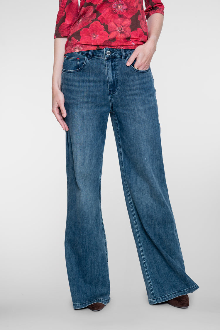 Geisha Wide Leg Jeans mit hoher Taille