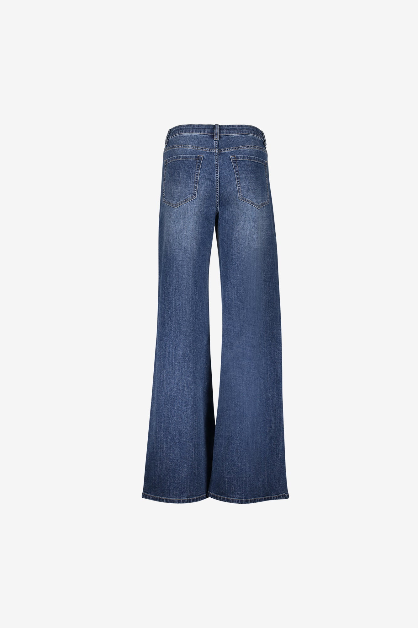 Geisha Damen Wide Leg Jeans mit hoher Taille und markanten Teilungsnähten