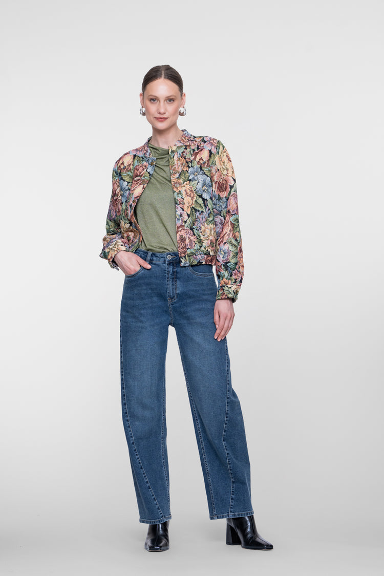 Geisha Barrel Jeans mit Ziernähten