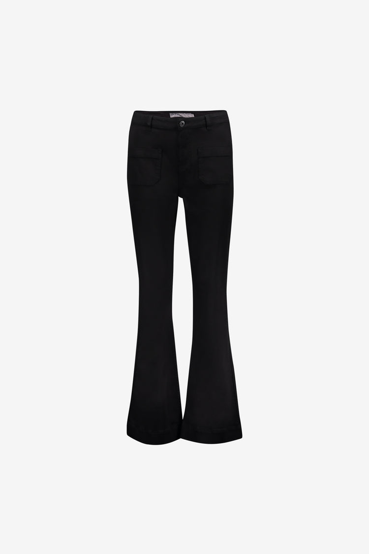 Geisha schwarze Flared Jeans mit hoher Taille