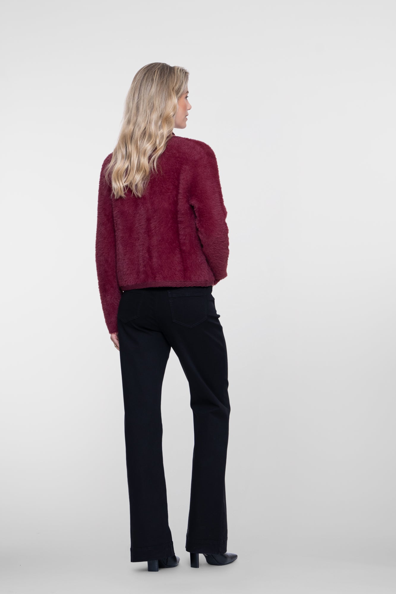 Geisha schwarze Flared Jeans mit hoher Taille