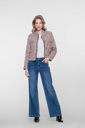 Geisha Damen Straight Leg Jeans mit Seitenstreifen