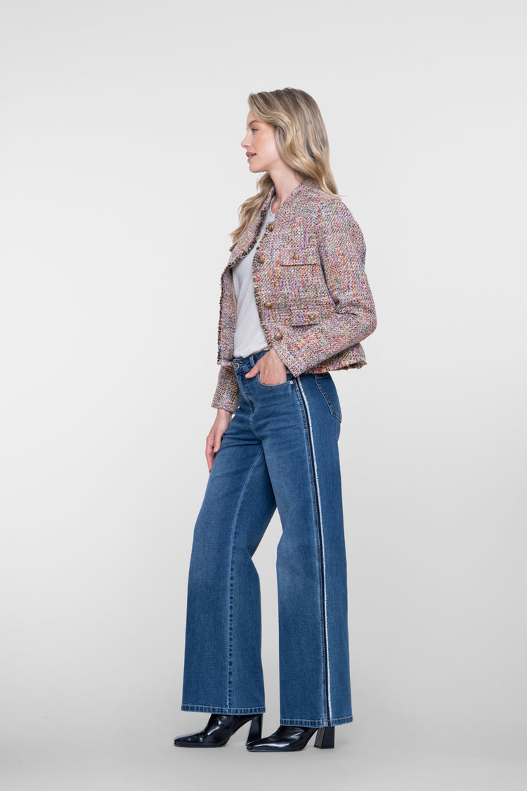 Geisha Damen Straight Leg Jeans mit Seitenstreifen