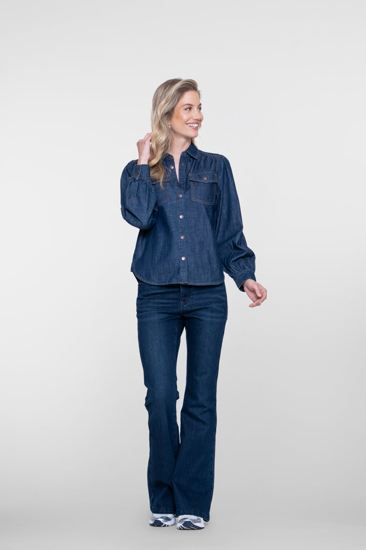 Geisha Flared Jeans mit Lurex