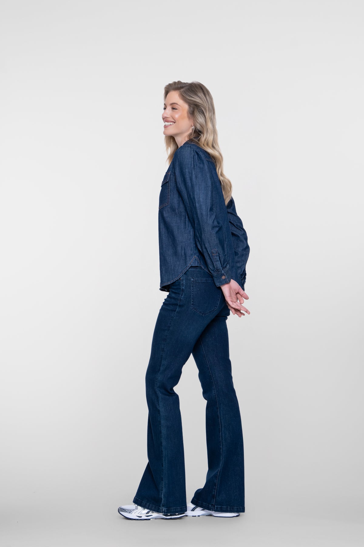 Geisha Flared Jeans mit Lurex
