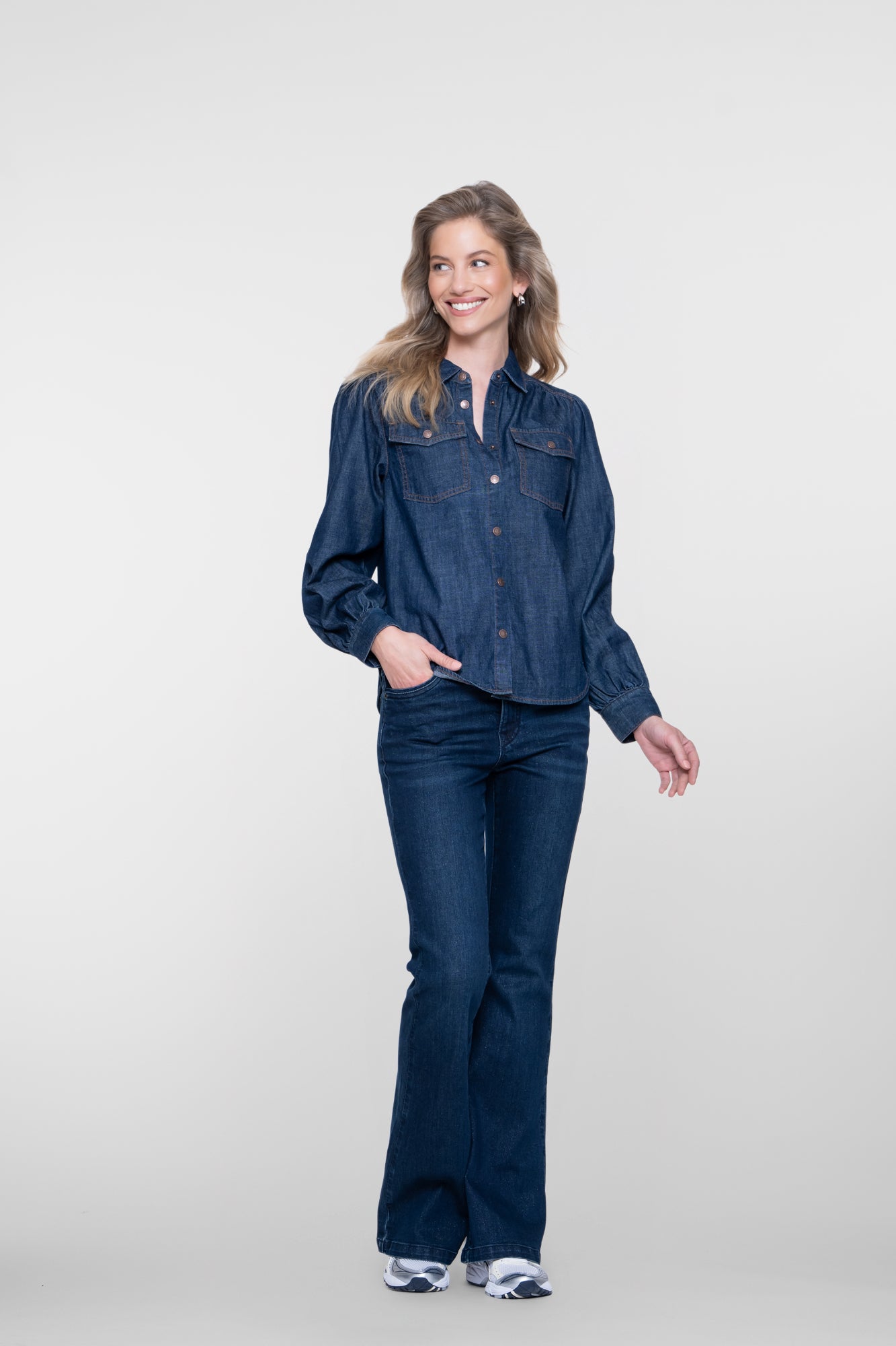 Geisha Flared Jeans mit Lurex