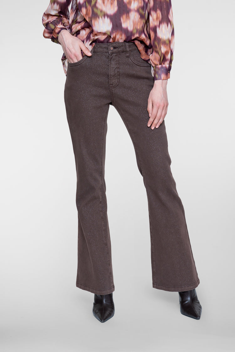 Geisha Mid Waist Flare Jeans mit dezentem Glitzer