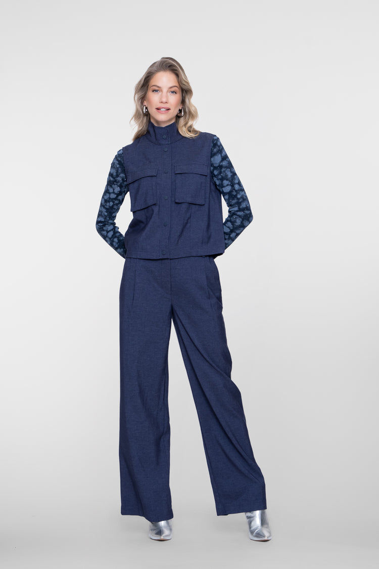 Geisha Pantalon mit ausgestelltem Bein