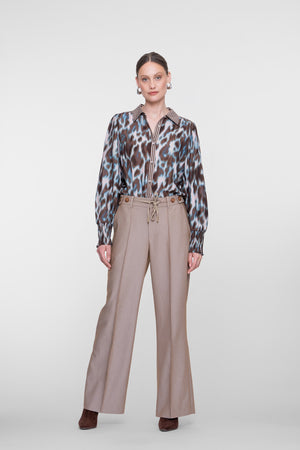 Geisha Wide Leg Pantalon mit Schleifenverschluss und bequemer Passform