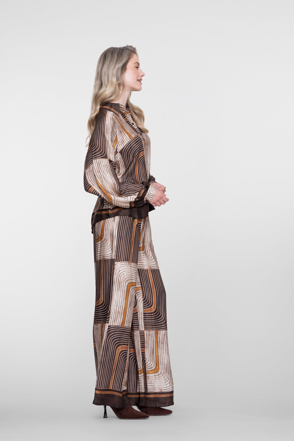Geisha Damen-Pantalon mit grafischem Print und bequemem Elastikbund