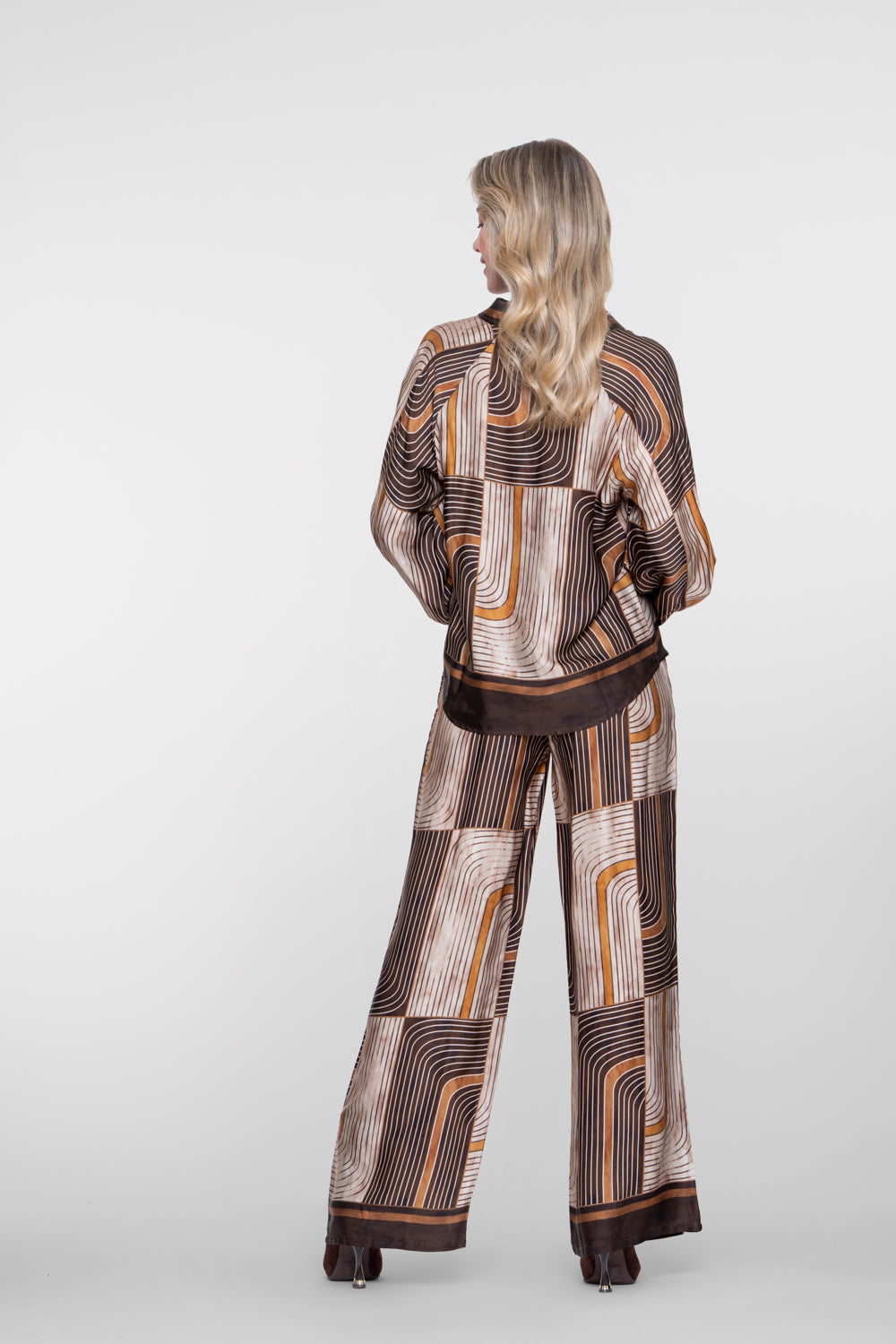 Geisha Damen-Pantalon mit grafischem Print und bequemem Elastikbund