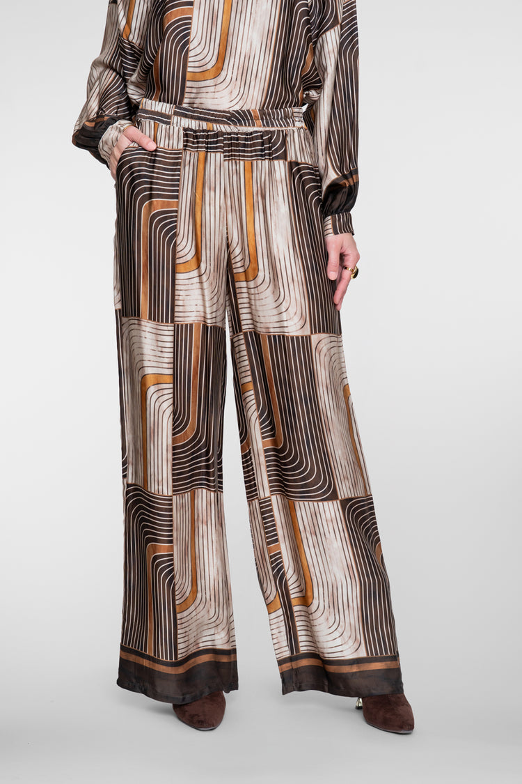 Geisha Damen-Pantalon mit grafischem Print und bequemem Elastikbund