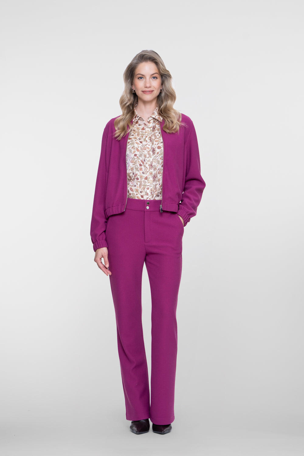 Geisha bequeme Bomberjacke mit Honeycomb-Struktur – Shop de look