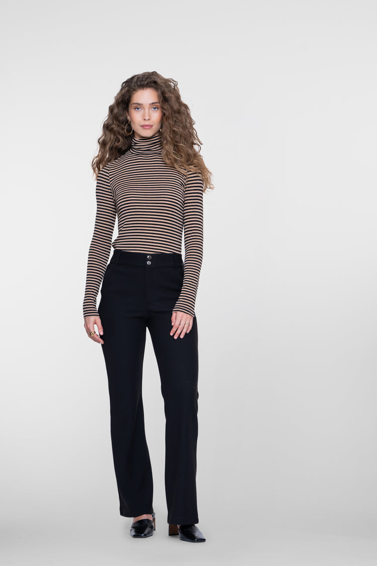 Geisha bequeme Flared Pantalon mit Honeycomb-Struktur