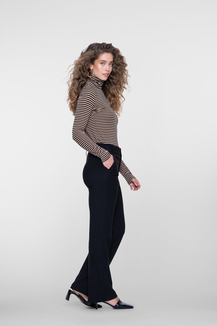 Geisha bequeme Flared Pantalon mit Honeycomb-Struktur