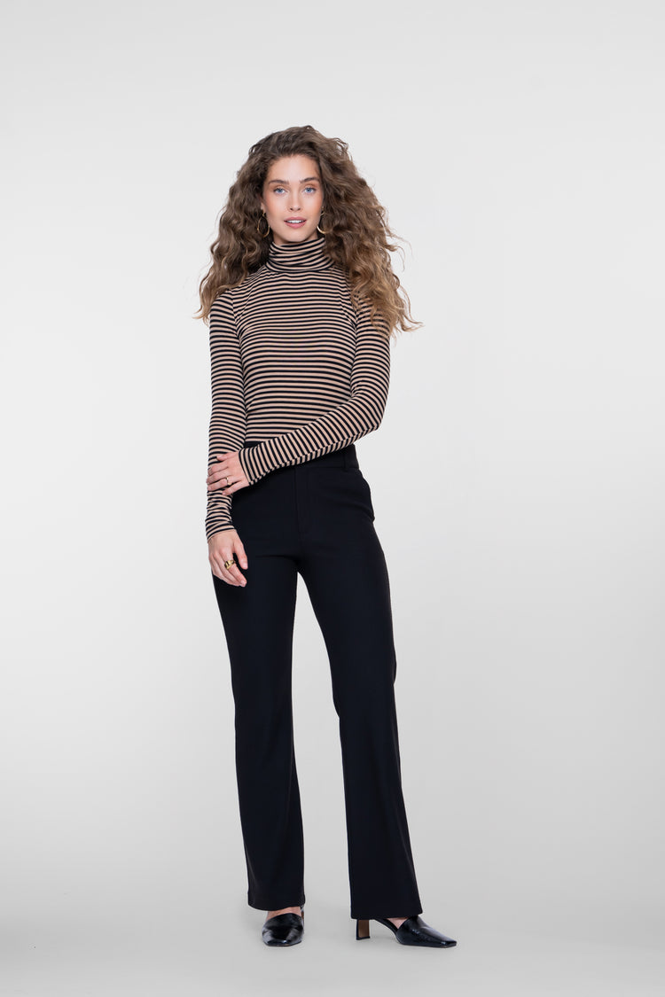 Geisha bequeme Flared Pantalon mit Honeycomb-Struktur