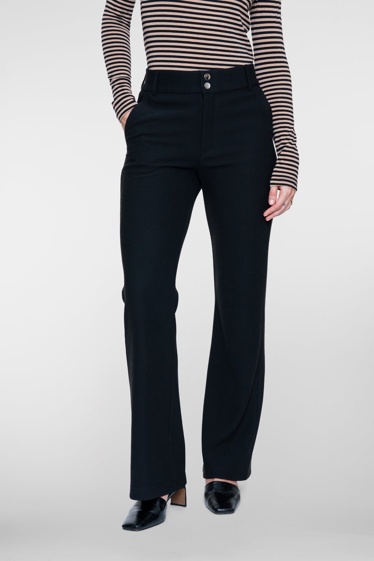 Geisha bequeme Flared Pantalon mit Honeycomb-Struktur