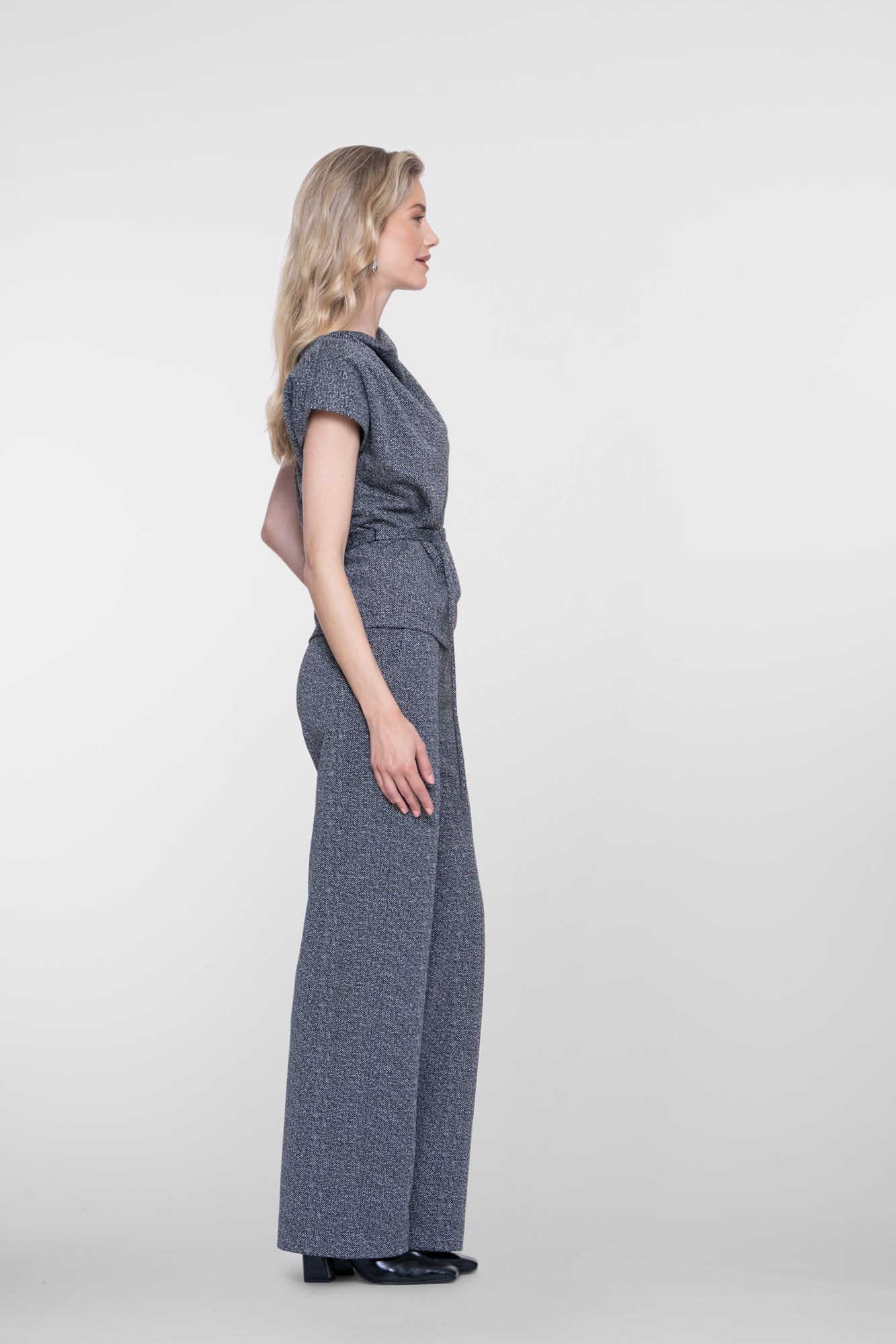 Geisha melierte Pantalon mit elastischem Bund