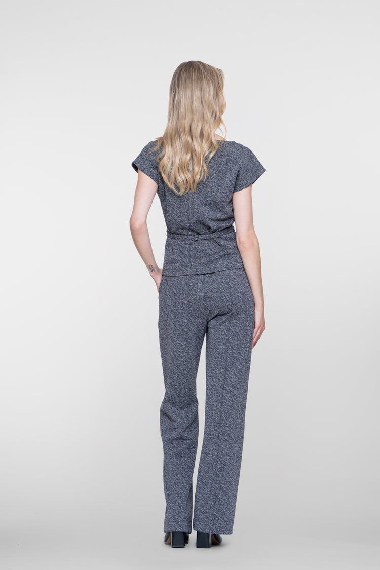 Geisha melierte Pantalon mit elastischem Bund