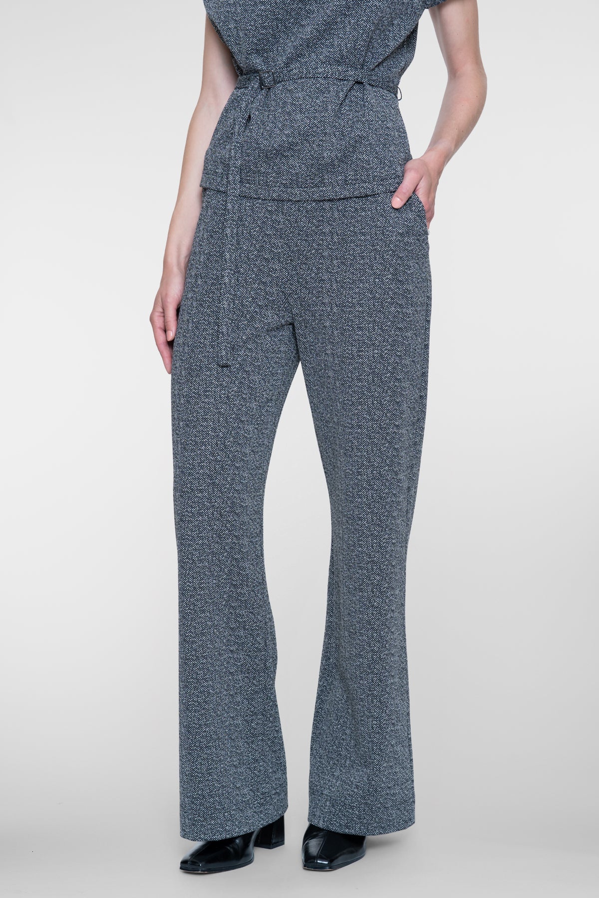 Geisha melierte Pantalon mit elastischem Bund