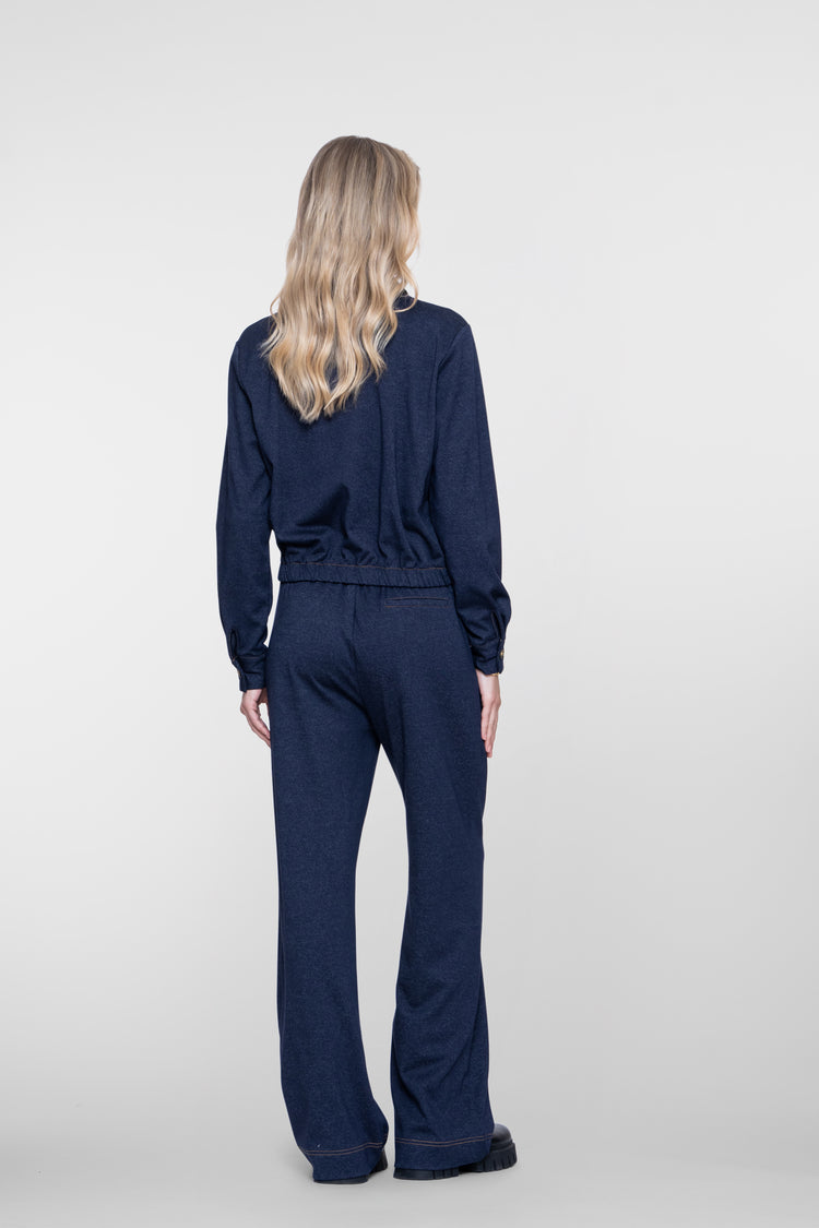 Geisha Pantalon mit elastischem Bund und Denim-Optik