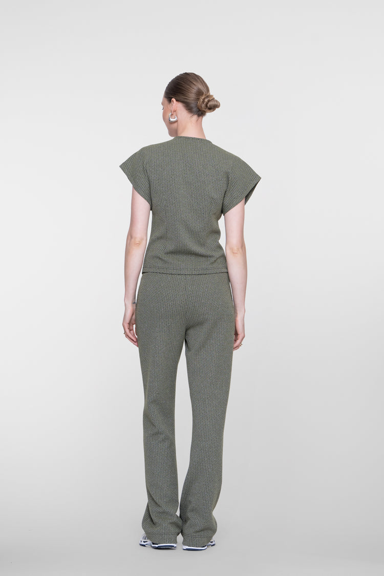 Geisha Pantalon mit Lurex und elastischem Bund