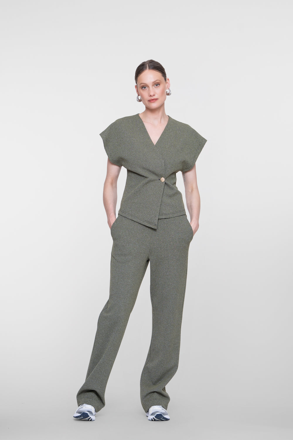 Geisha Pantalon mit Lurex und elastischem Bund – Shop de look