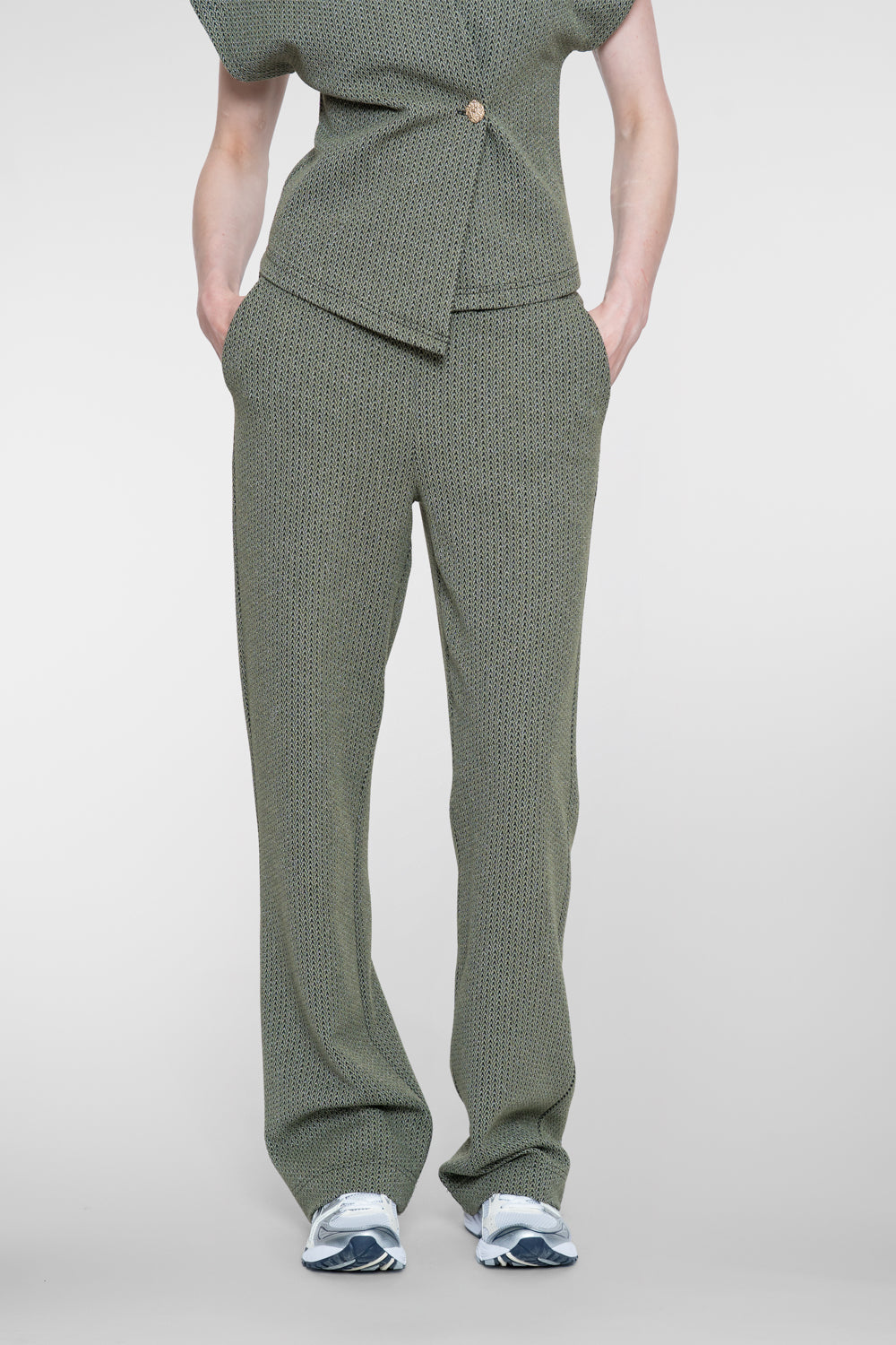 Geisha Pantalon mit Lurex und elastischem Bund