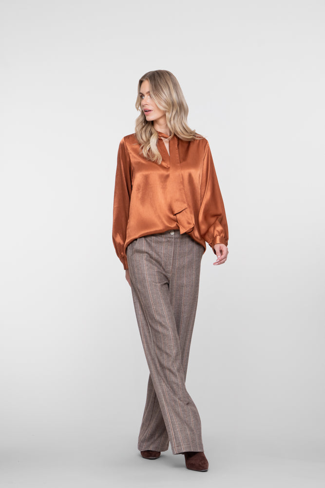 Geisha Hose mit hoher Taille und Lurexstreifen – Shop de look